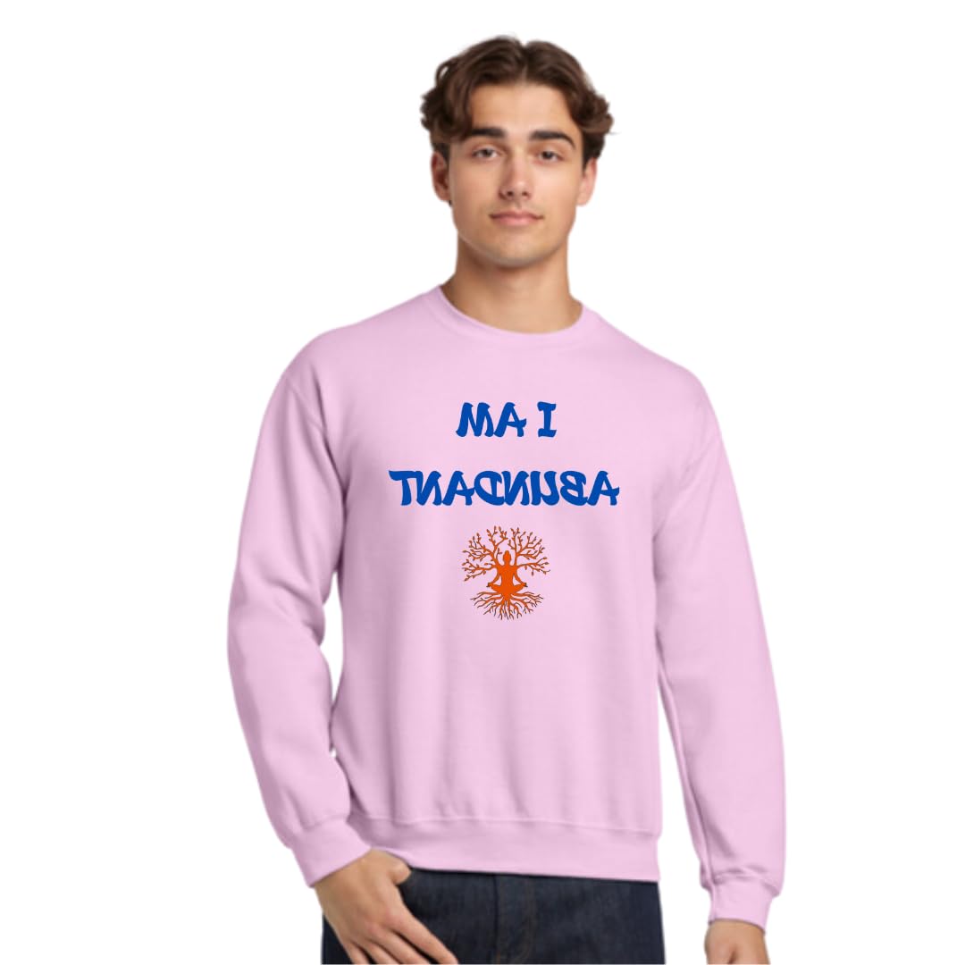 Lil Dreamers: Mirror Reflection 'I AM ABUNDANT' Sweatshirt with Tree of Life Design - Affirmation Tee for Mindfulness, Manifestation & Positivity