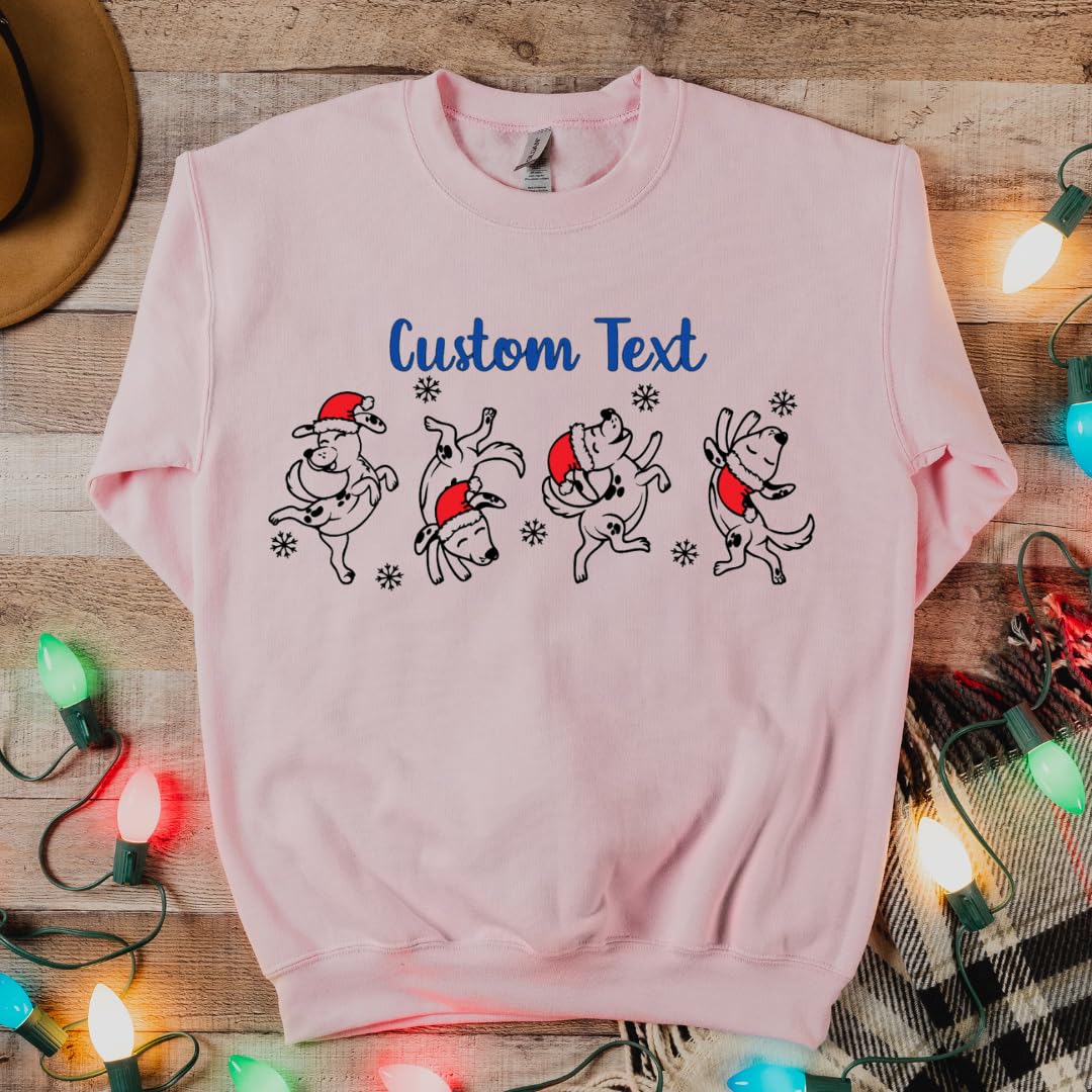 Lil Dreamers Canine Cheer: Merry Woofmas Dog-Styled Christmas Customized Sweatshirt – Snuggle Up in Holiday Hound Delight!