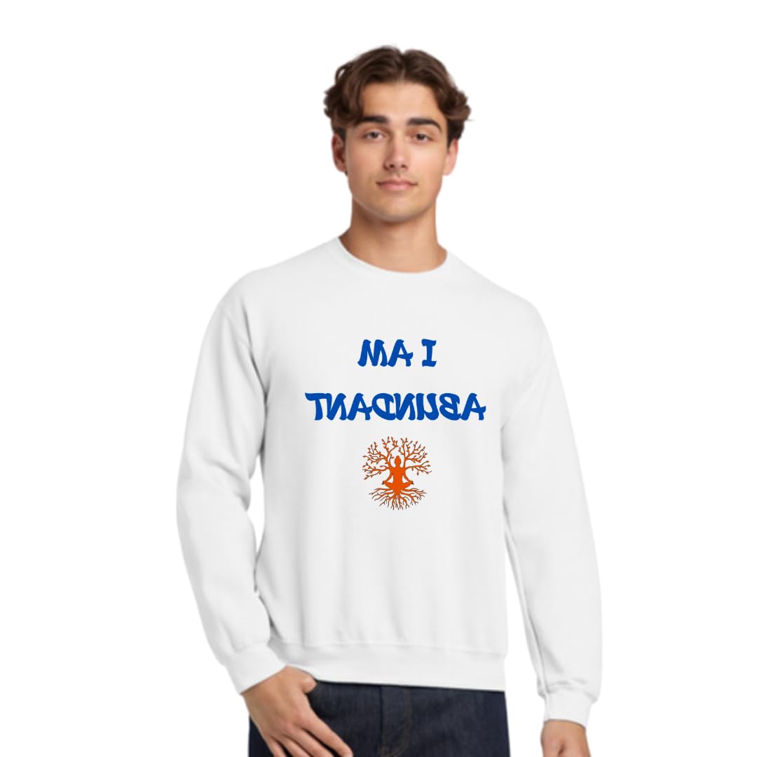 Lil Dreamers: Mirror Reflection 'I AM ABUNDANT' Sweatshirt with Tree of Life Design - Affirmation Tee for Mindfulness, Manifestation & Positivity