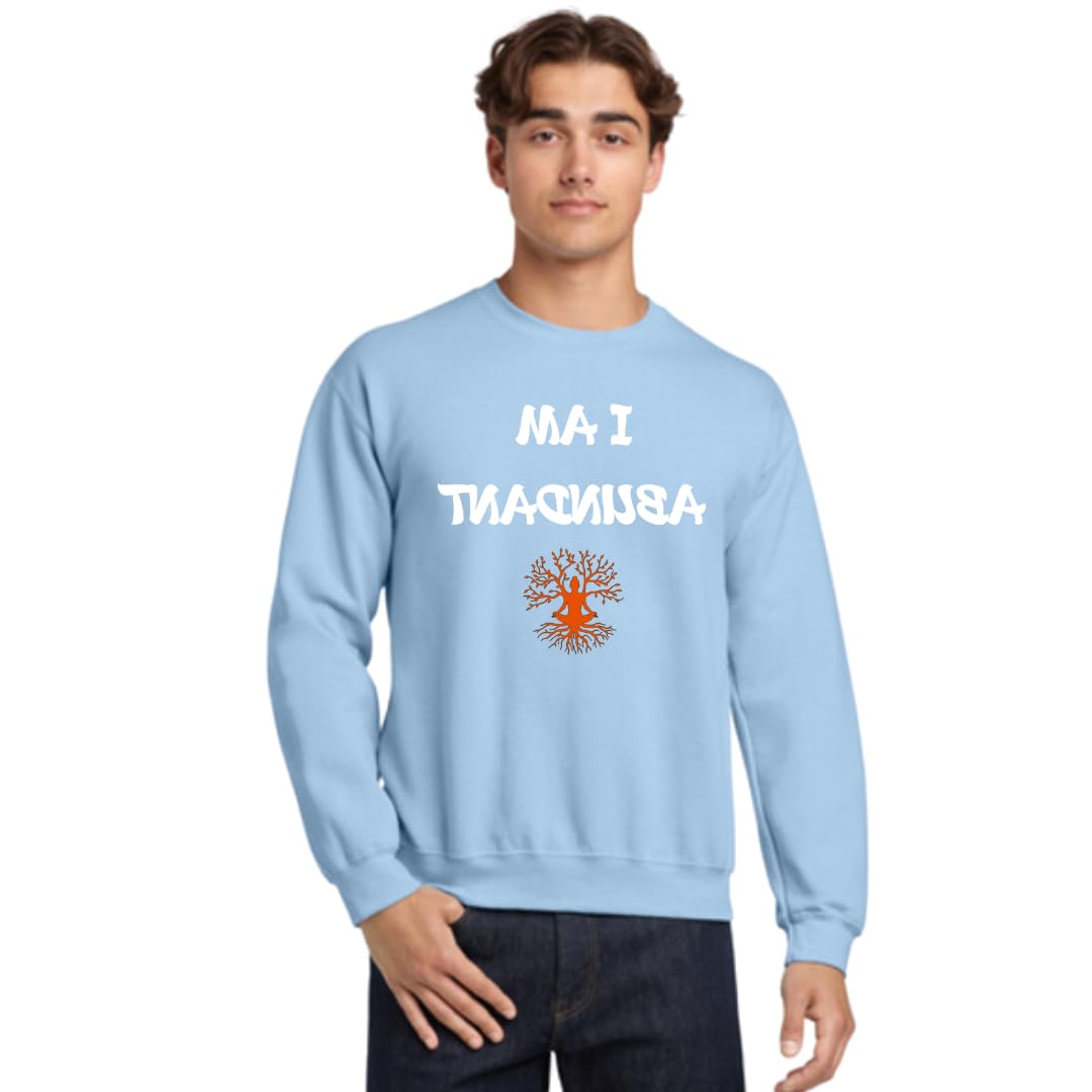 Lil Dreamers: Mirror Reflection 'I AM ABUNDANT' Sweatshirt with Tree of Life Design - Affirmation Tee for Mindfulness, Manifestation & Positivity