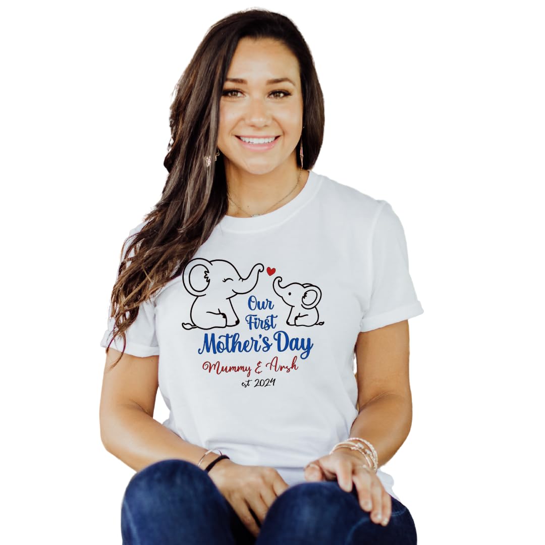 Lil Dreamers: Our First Mother's Day T-Shirt - Custom Mom and Baby Name Tee - First Time Mom Gift - Celebratory Mother's Day Matching Shirt