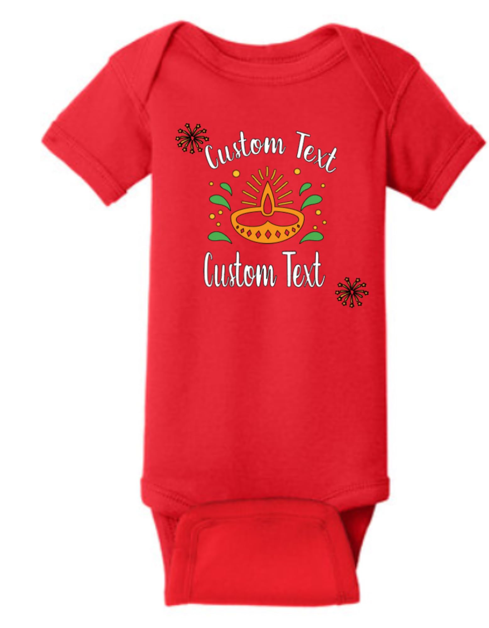 Customized Cute First Diwali bodysuit. Great for your babies first diwali. Customize with the Baby's name and year.