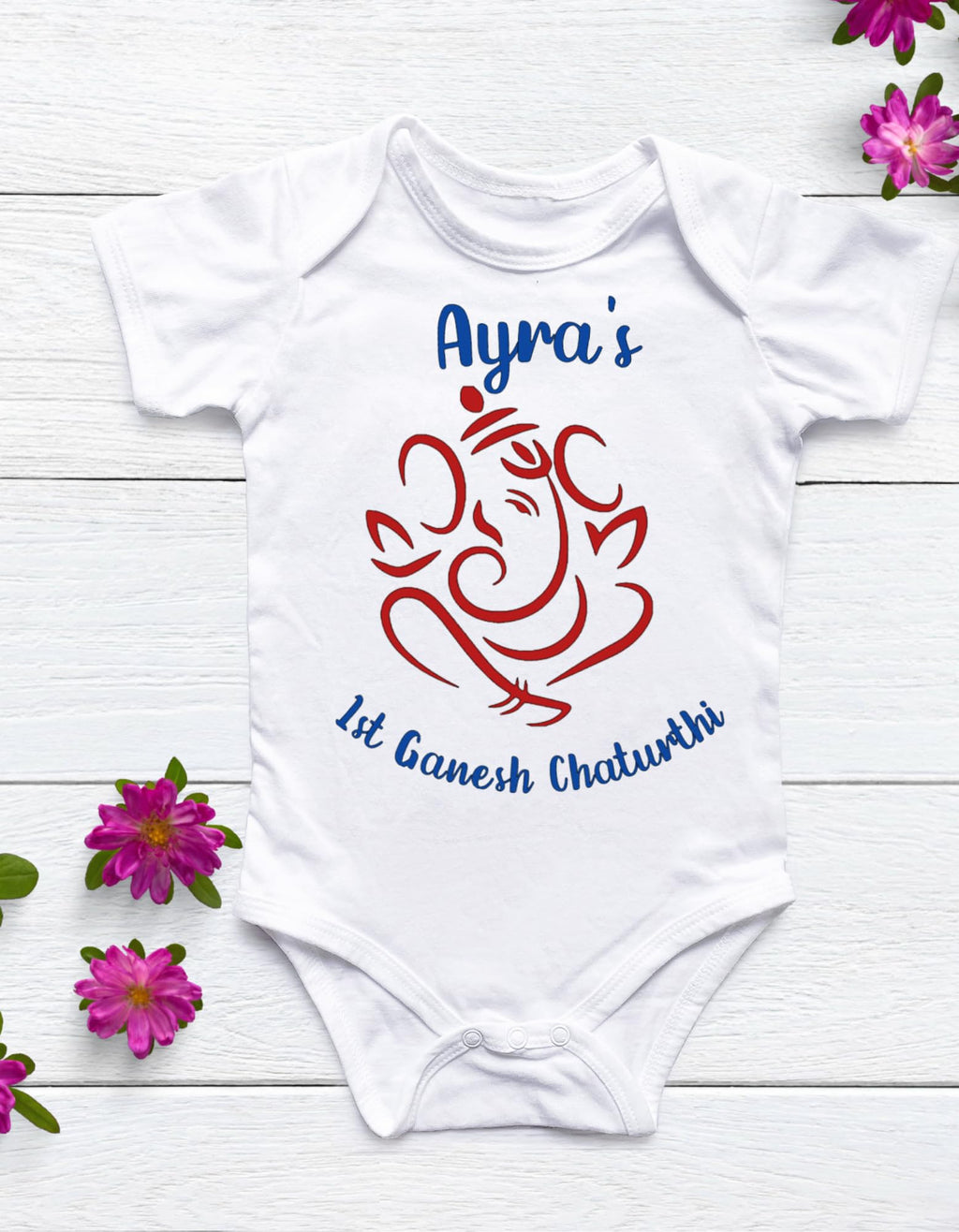 Lil Dreamers: Bal Ganesha - Ganesha Chaturthi| First Ganesh Chaturthi bodysuit, First Ganpati, Indian festival bodysuit, Cute Ganesha Outline
