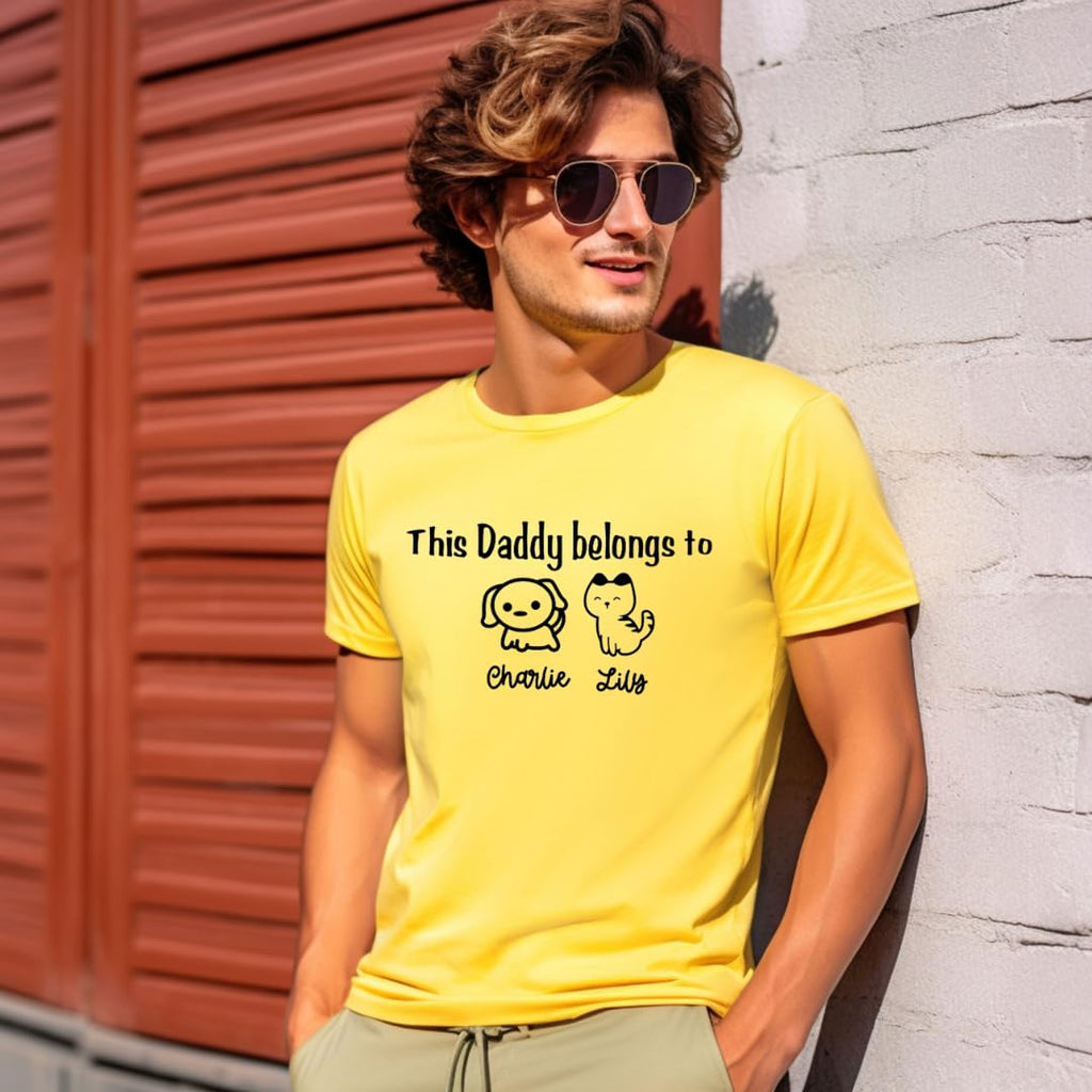 Lil Dreamers: This Daddy belongs to with cute kids doodles Custom kids Name Tee Father's day gift Personalize Dad's shirt Stick figures, Fathers day gift, Gift for him