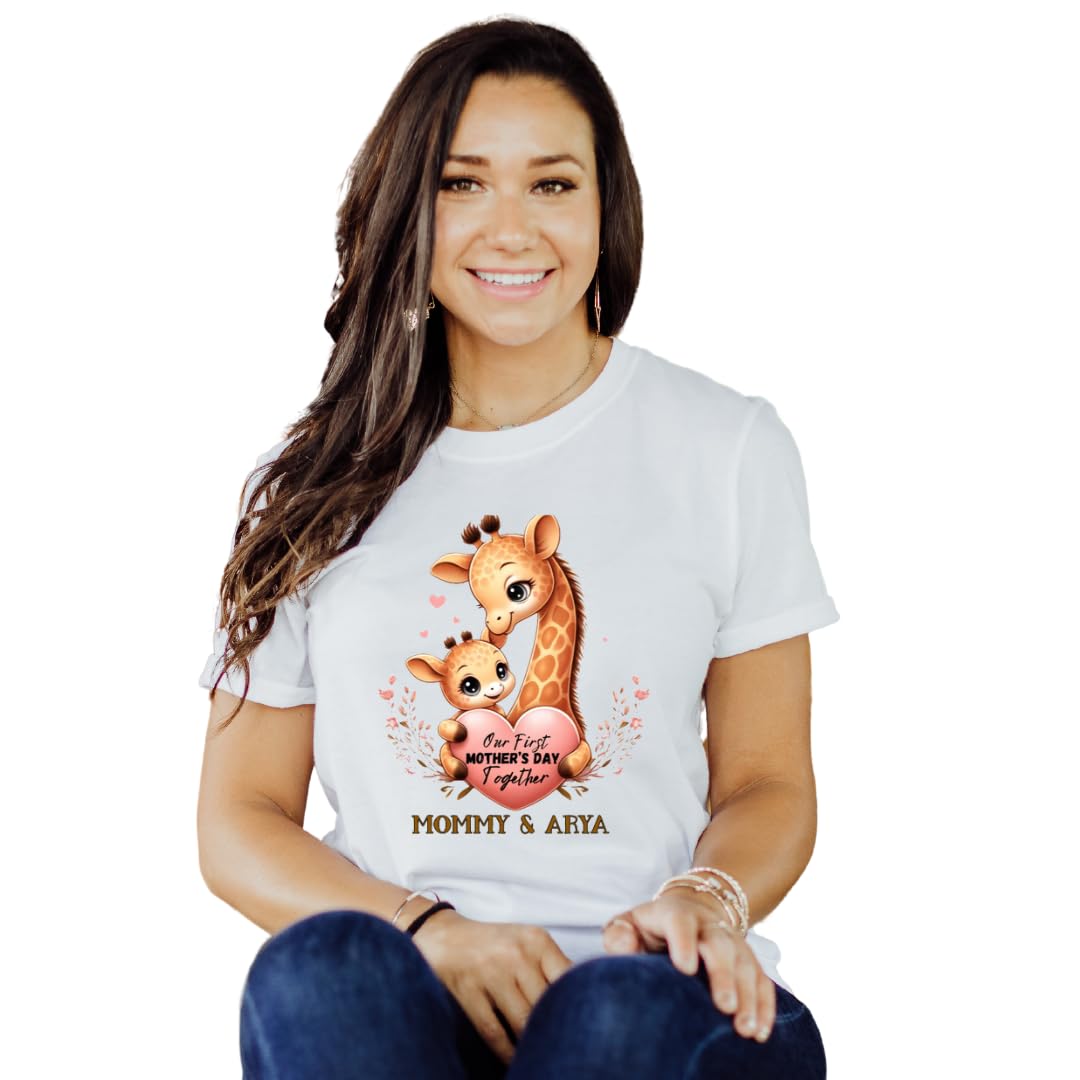 Lil Dreamers: Personalized Our First Mother's Day T-Shirt and Bodysuit - Custom Mom and Baby Name Tee - First Time Mom Gift - Celebratory Mother's Day Matching Shirt