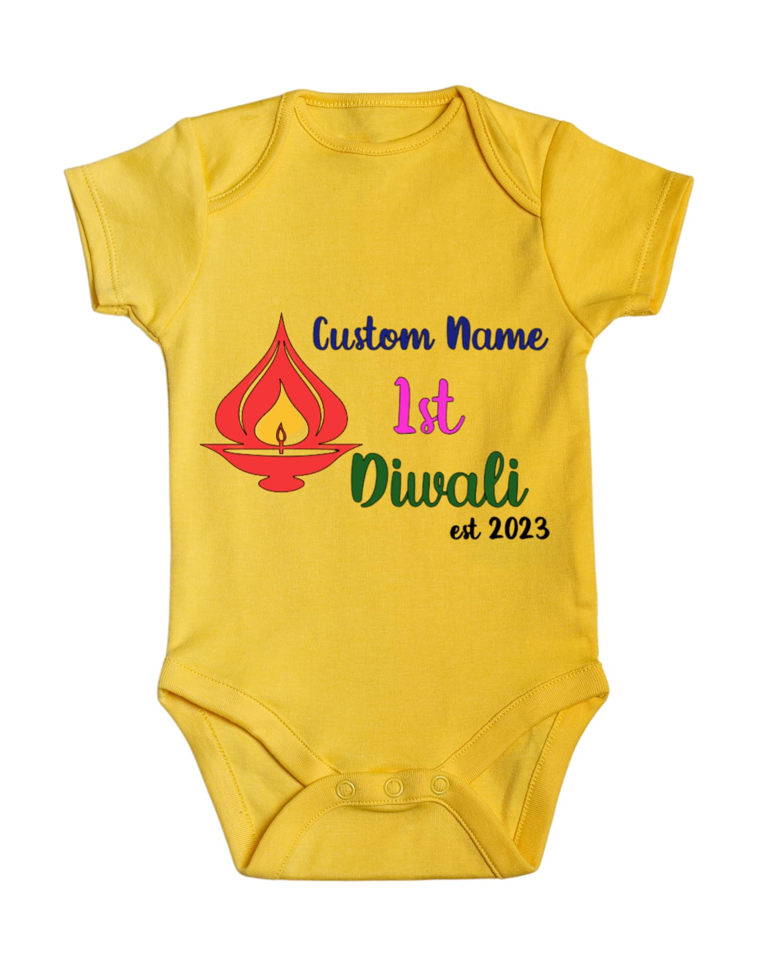 Illuminate Baby's First Diwali with Our 'Little Diya' Customized Onesie – A Radiant Celebration of New Beginnings!