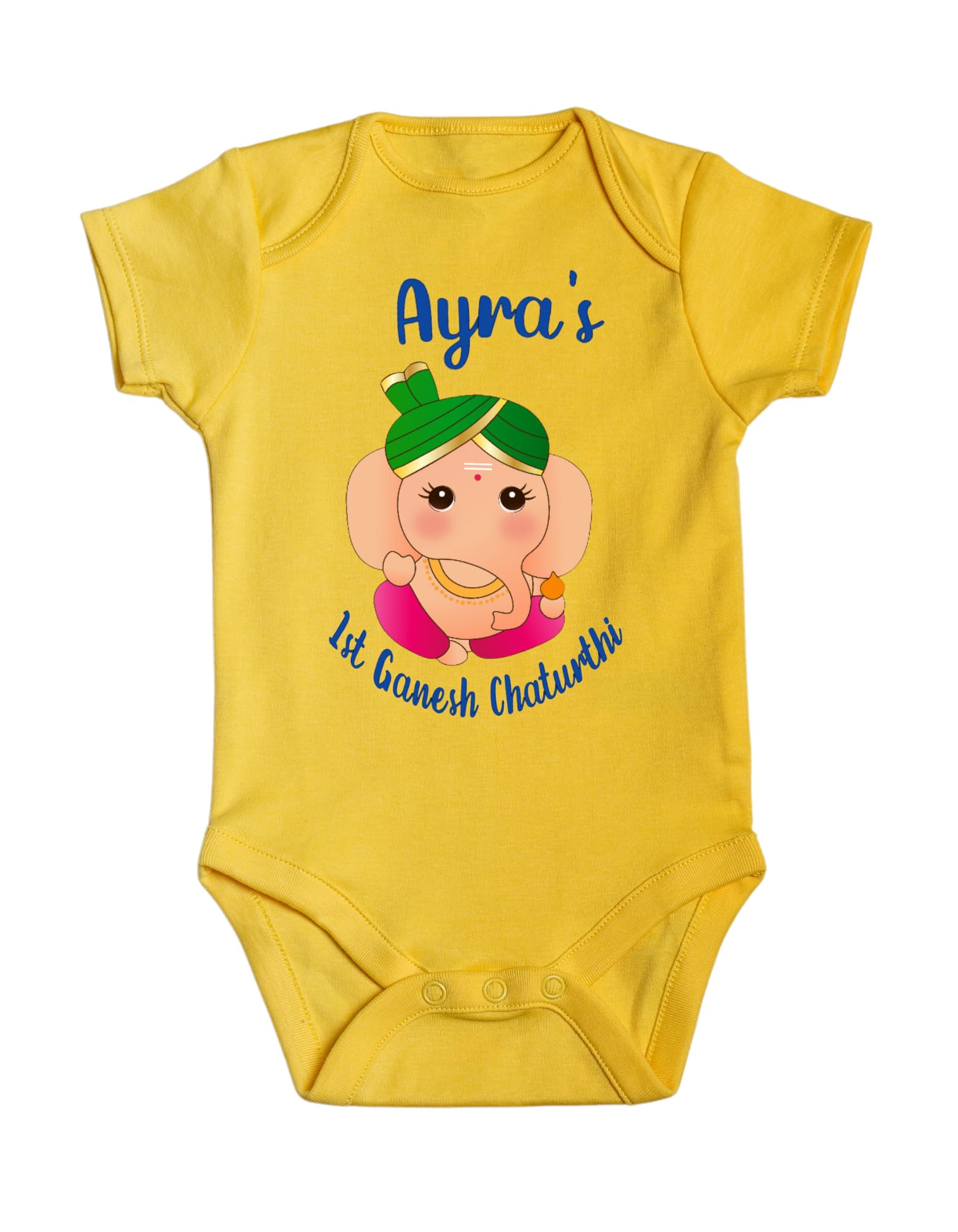 Lil Dreamers: Bal Ganesha - Ganesha Chaturthi| First Ganesh Chaturthi bodysuit, First Ganpati, Indian festival bodysuit, Cute Ganesha Sitting
