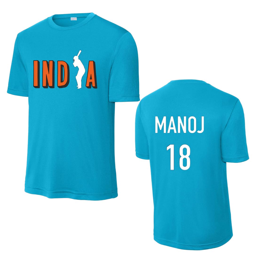 India Cricket Team Customizable Jersey - Add Your Name & Number, Cricket Jersey, Personalize Cricket Shirt