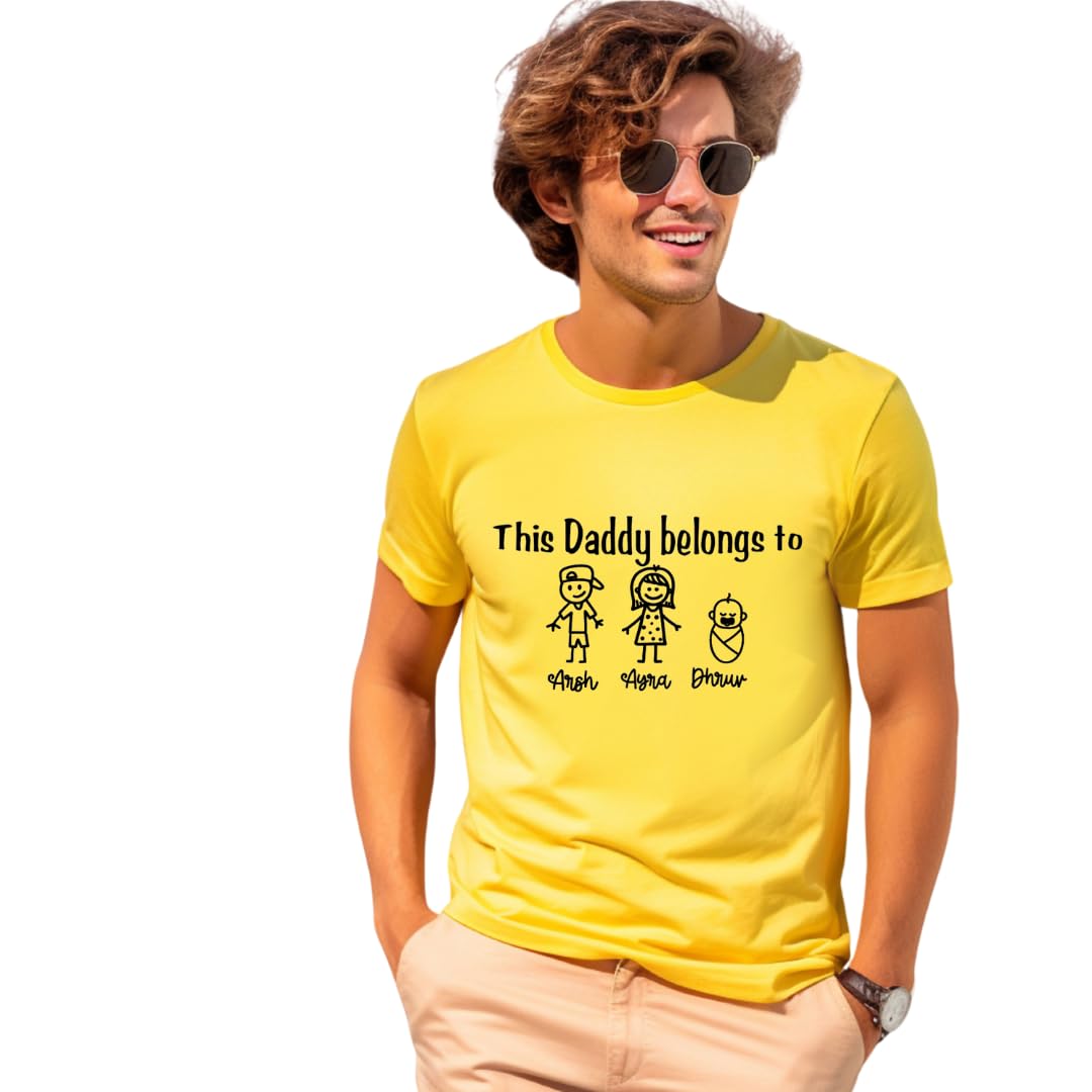 Lil Dreamers: This Daddy belongs to with cute kids doodles Custom kids Name Tee Father's day gift Personalize Dad's shirt Stick figures, Fathers day gift, Gift for him
