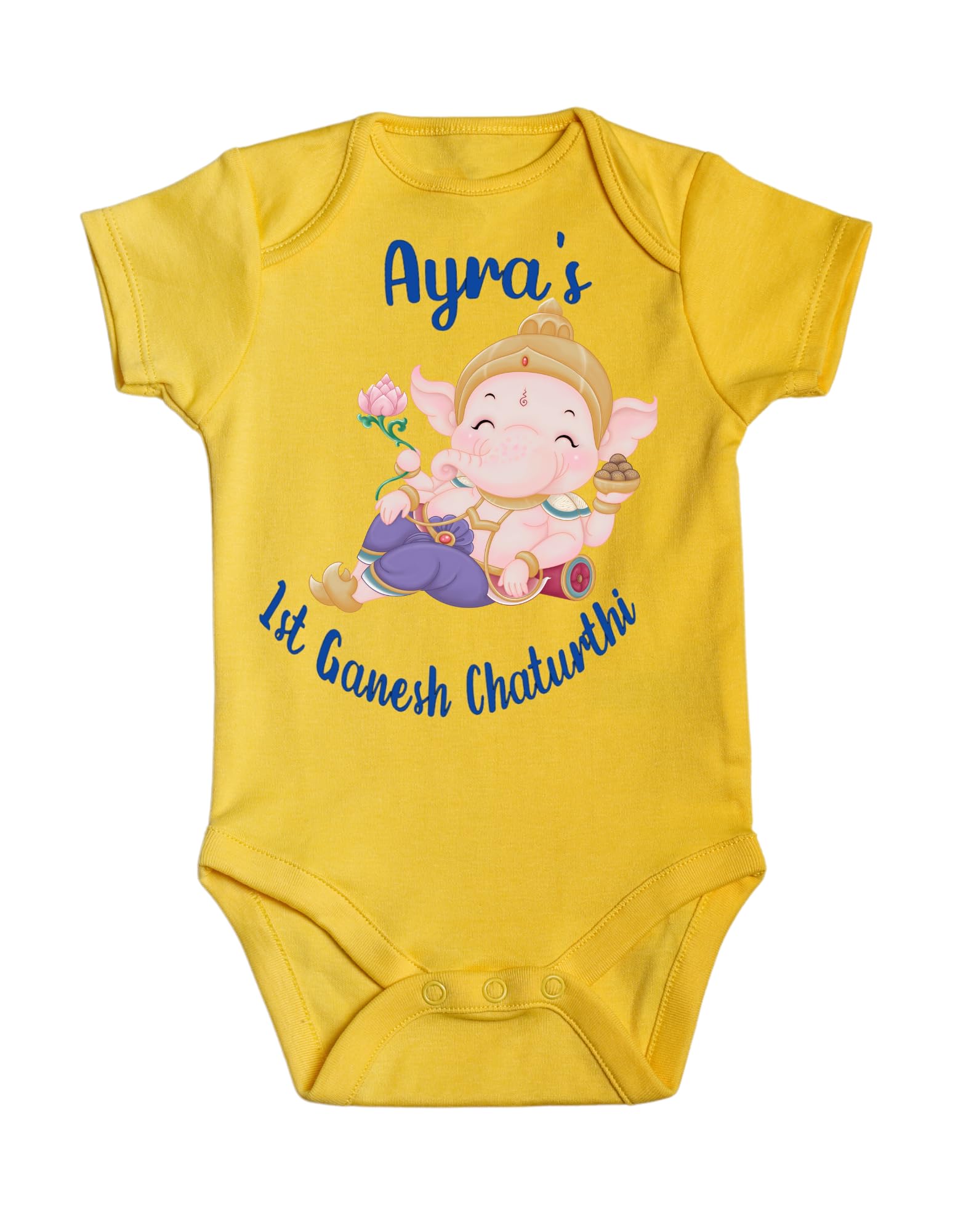 Lil Dreamers: Bal Ganesha - Ganesha Chaturthi| First Ganesh Chaturthi bodysuit, First Ganpati, Indian festival bodysuit, Cute Ganapati bodysuit