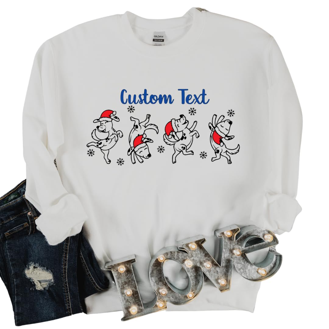 Lil Dreamers Canine Cheer: Merry Woofmas Dog-Styled Christmas Customized Sweatshirt – Snuggle Up in Holiday Hound Delight!