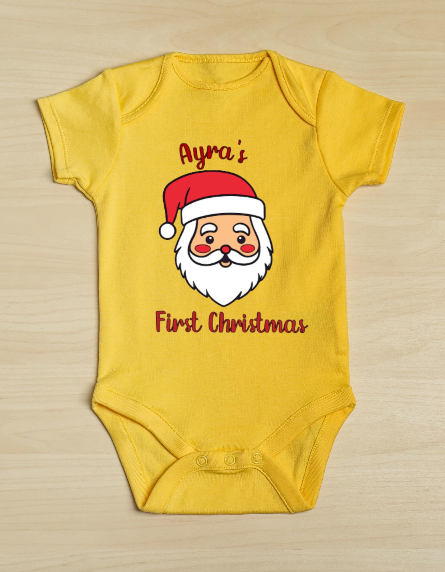 Lil Dreamers Santa's Signature: Customized Christmas Onesie for a Ho-Ho-Whole Lot of Festive Fun! (18 Months, Yellow)