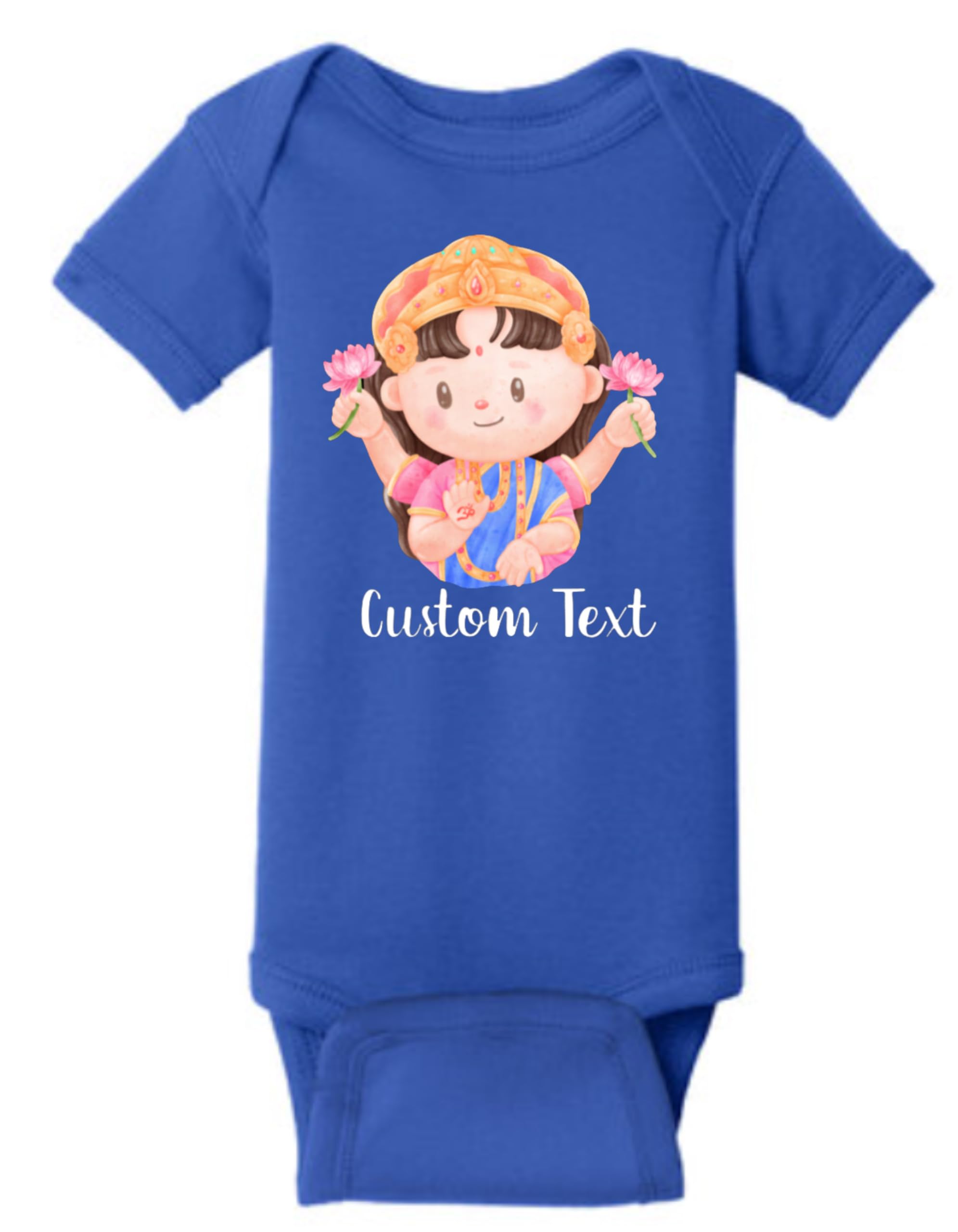 First Dussehra Baby Bodysuit – Cute Devi Illustration | INDIAN Festive Newborn Outfit | First Navratri | First Diwali