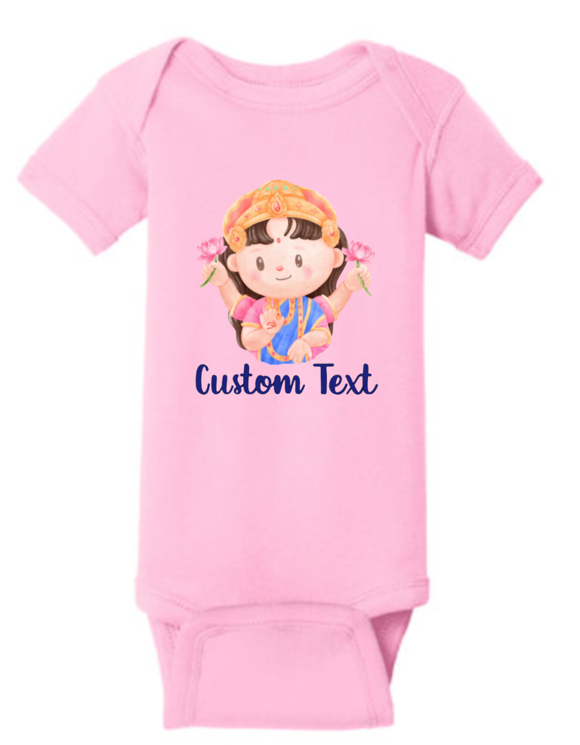 First Dussehra Baby Bodysuit – Cute Devi Illustration | INDIAN Festive Newborn Outfit | First Navratri | First Diwali