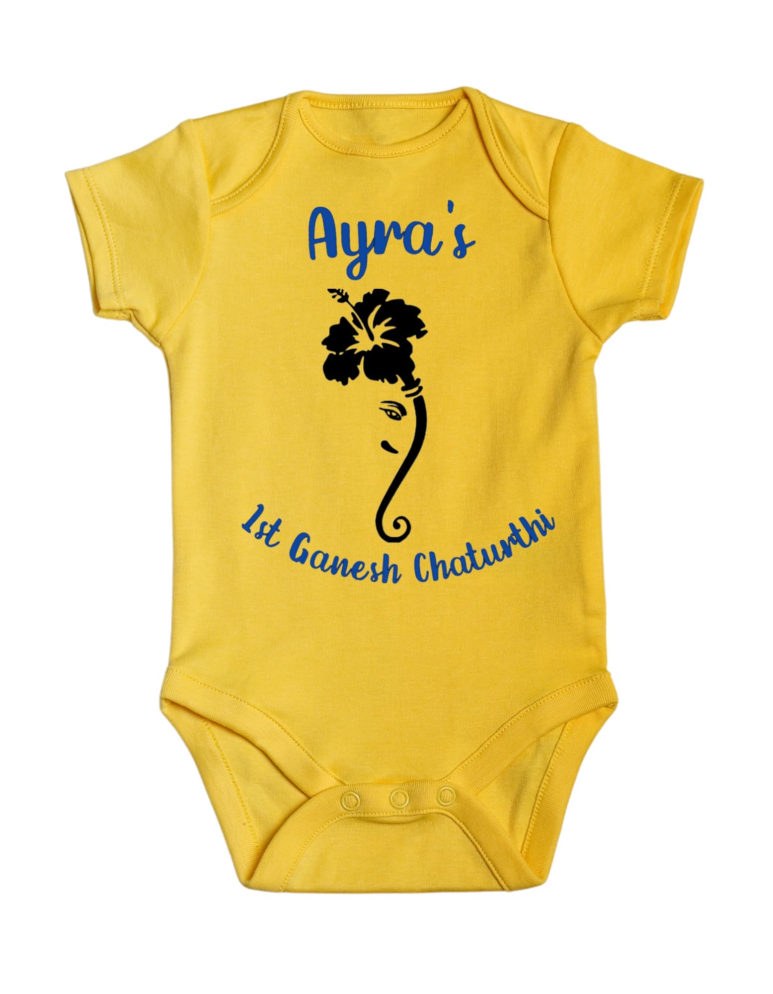 Lil Dreamers: Bal Ganesha - Ganesha Chaturthi| First Ganesh Chaturthi bodysuit, First Ganpati, Indian festival bodysuit, Cute Ganesha in his favorite flower form