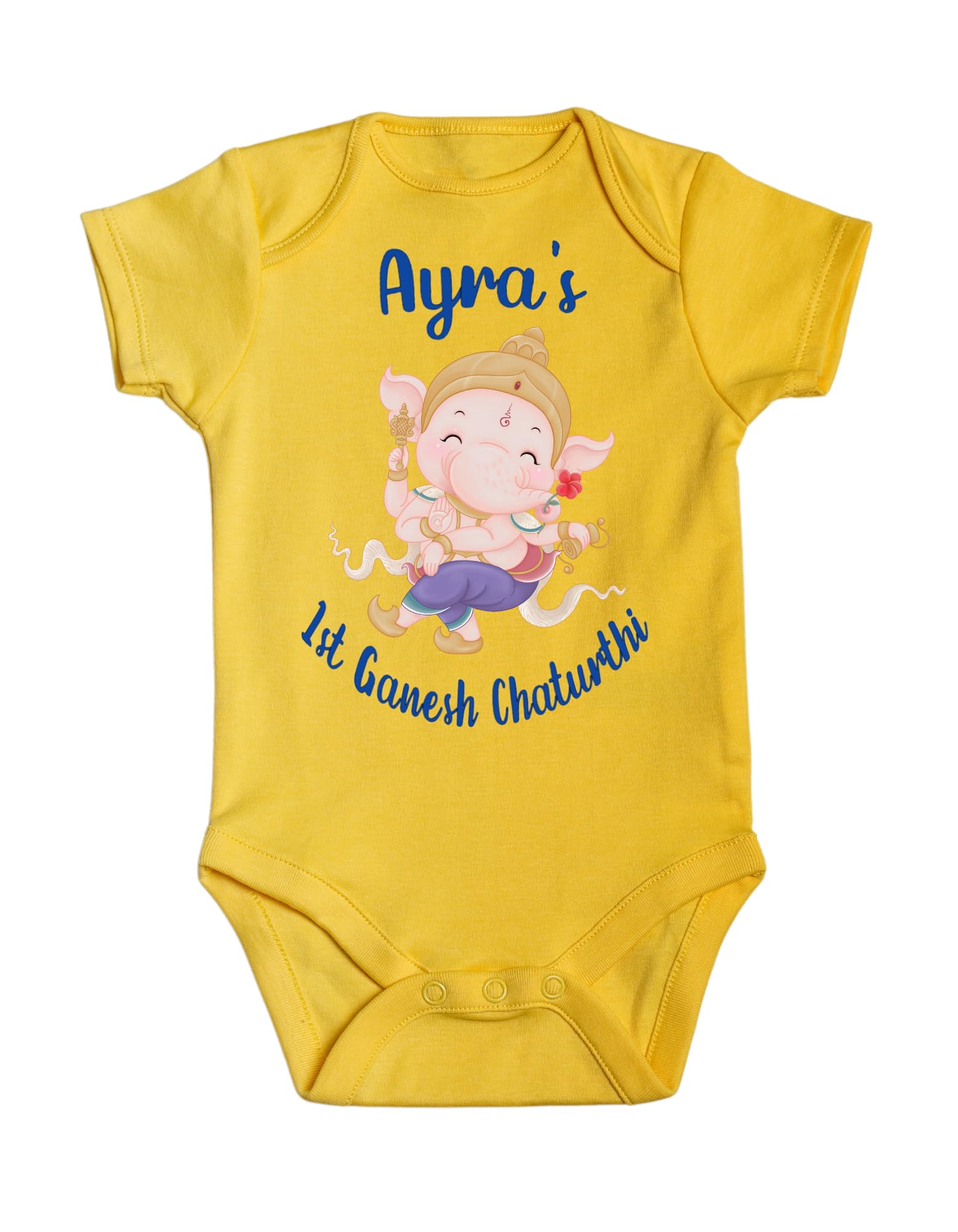 Lil Dreamers: Bal Ganesha - Ganesha Chaturthi| First Ganesh Chaturthi bodysuit, First Ganpati, Indian festival bodysuit, Cute Ganesha dancing