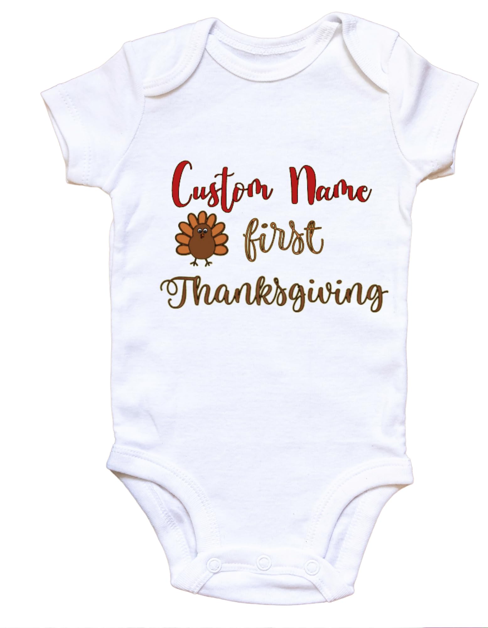 Cute Turkey Cutie: Personalized First Thanksgiving Onesie for Your Little Gobbler!