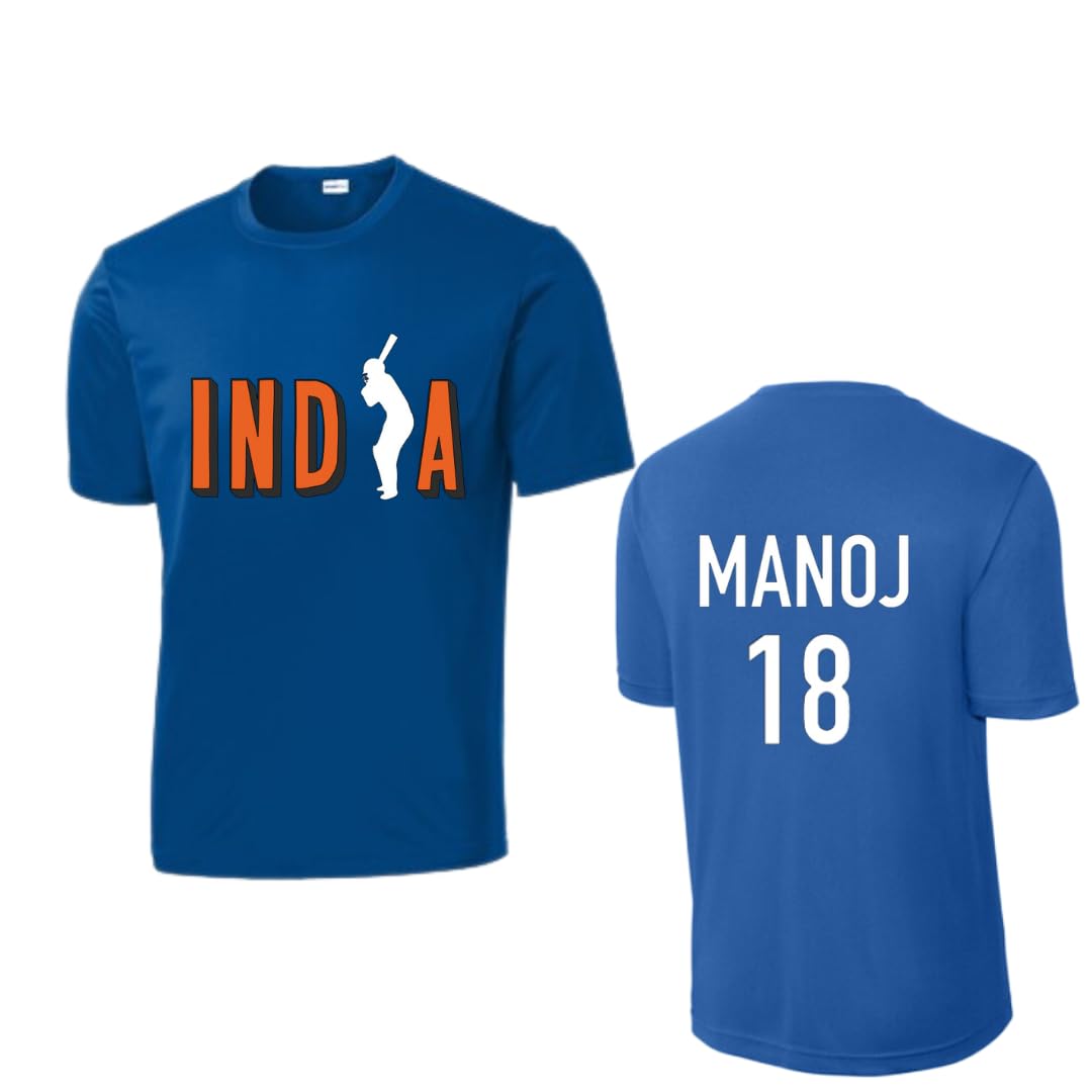 India Cricket Team Customizable Jersey - Add Your Name & Number, Cricket Jersey, Personalize Cricket Shirt