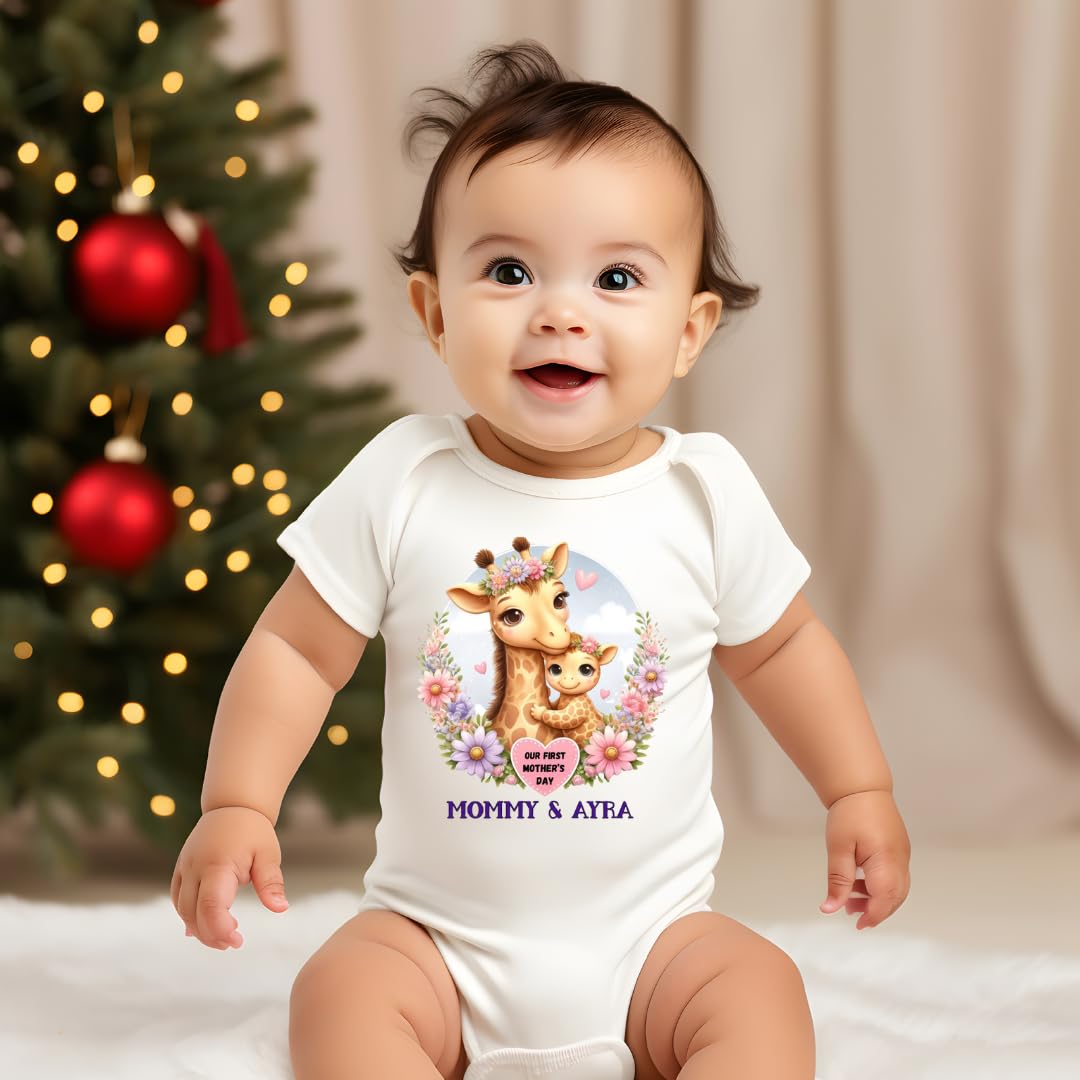 Lil Dreamers: Personalized Our First Mother's Day matching T-Shirt and bodysuit - Custom Mom and Baby Name Tee - First Time Mom Gift - Celebratory Mother's Day Matching Shirt