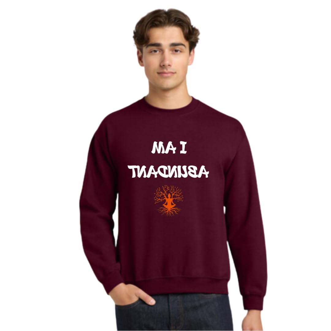 Lil Dreamers: Mirror Reflection 'I AM ABUNDANT' Sweatshirt with Tree of Life Design - Affirmation Tee for Mindfulness, Manifestation & Positivity