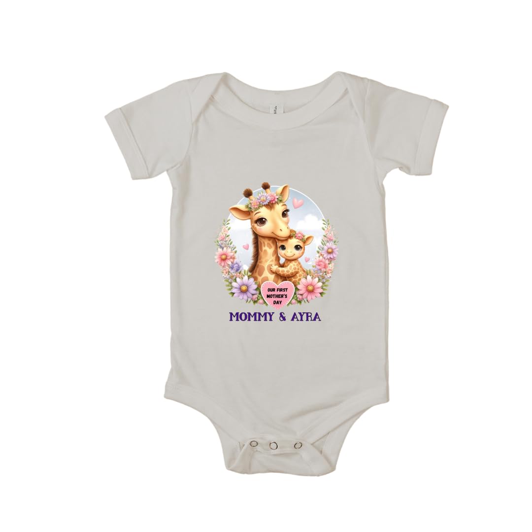 Lil Dreamers: Personalized Our First Mother's Day matching T-Shirt and bodysuit - Custom Mom and Baby Name Tee - First Time Mom Gift - Celebratory Mother's Day Matching Shirt