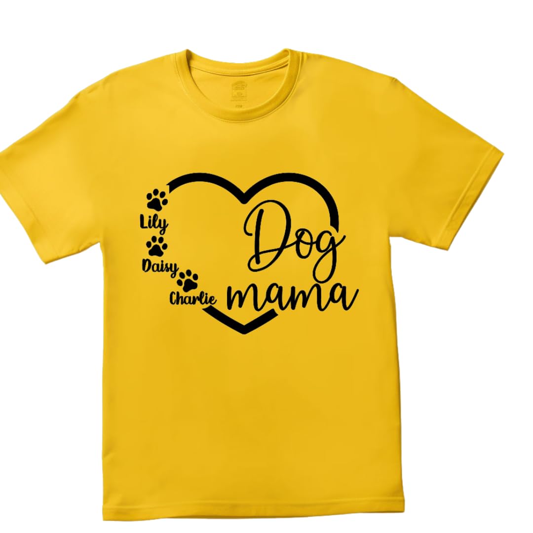 Lil Dreamers :Personalized Mother's day Gift, Customized Dog Mama T-Shirt - Custom Pet Mom Tee with Dog Name | Gift for Dog Owners, Mother's day gift