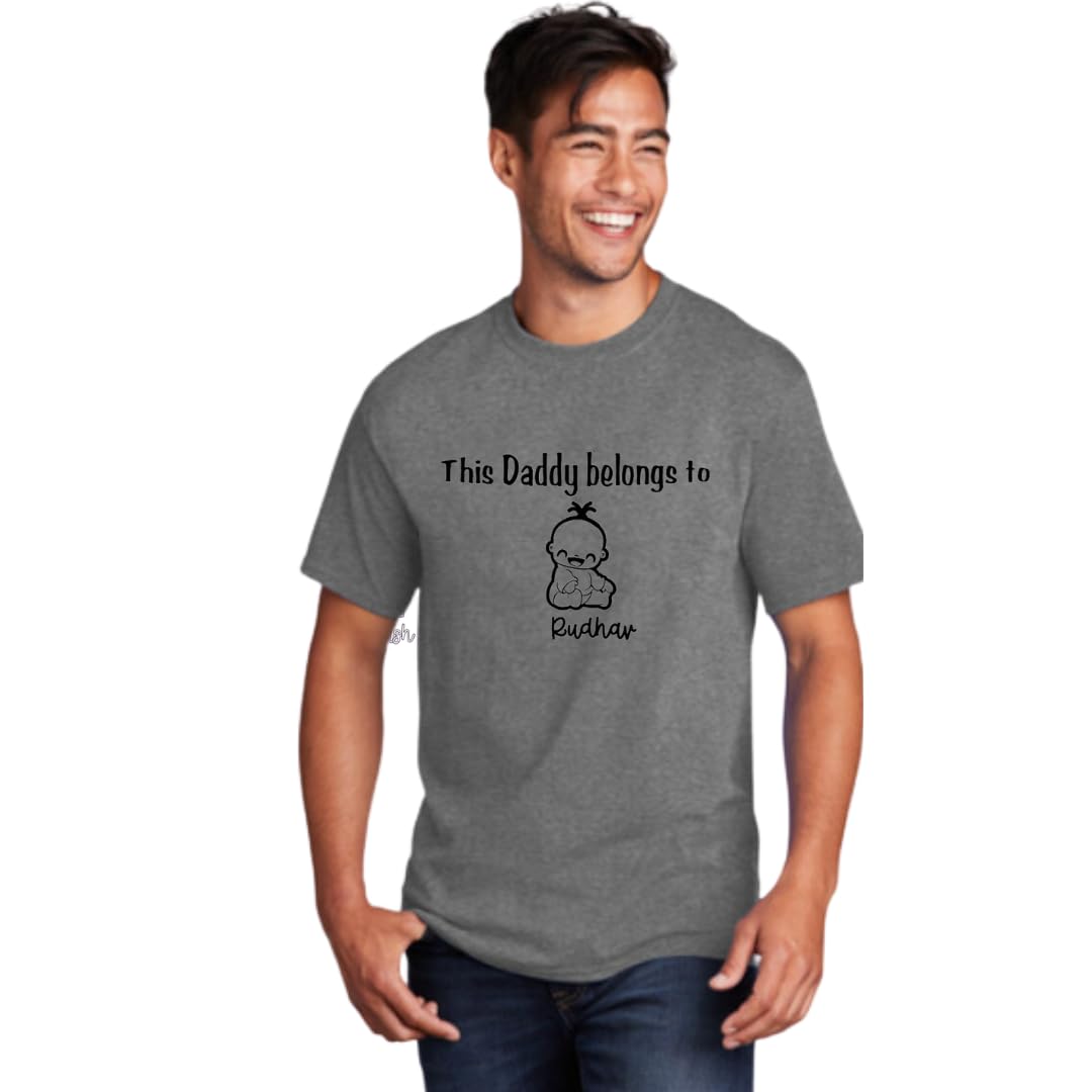 Lil Dreamers: This Daddy belongs to with cute kids doodles Custom kids Name Tee Father's day gift Personalize Dad's shirt Stick figures, Fathers day gift, Gift for him