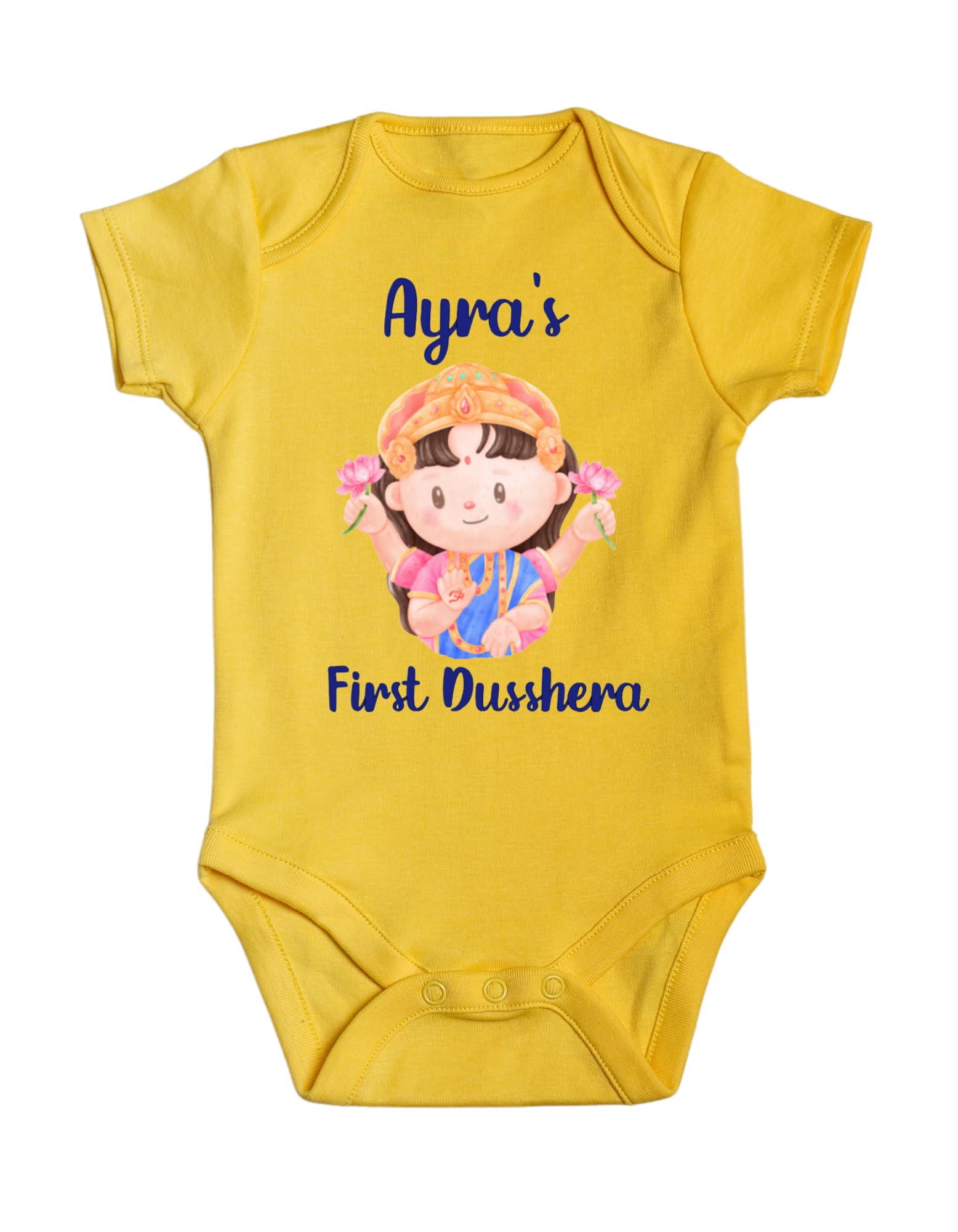 First Dussehra Baby Bodysuit – Cute Devi Illustration | INDIAN Festive Newborn Outfit | First Navratri | First Diwali
