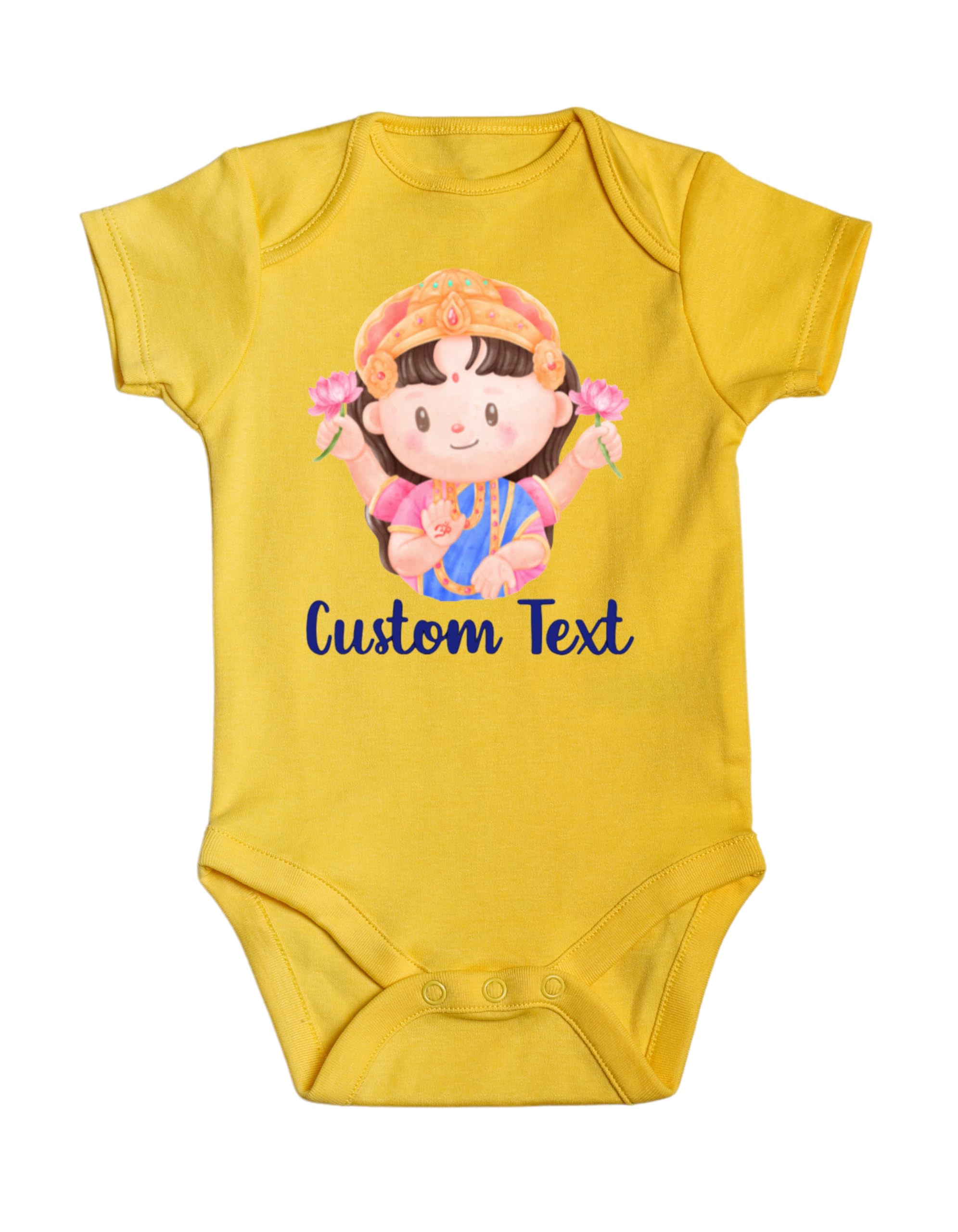 First Dussehra Baby Bodysuit – Cute Devi Illustration | INDIAN Festive Newborn Outfit | First Navratri | First Diwali