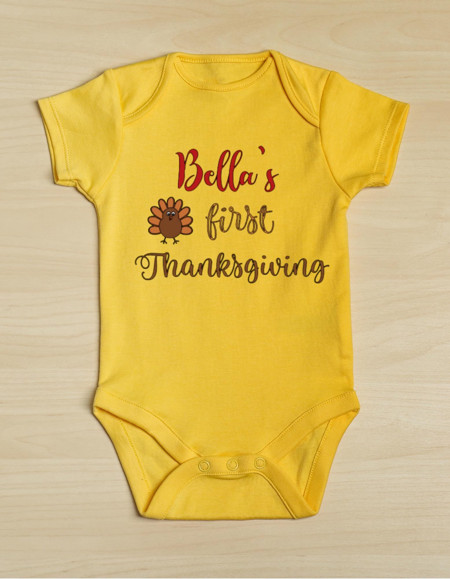 Cute Turkey Cutie: Personalized First Thanksgiving Onesie for Your Little Gobbler!