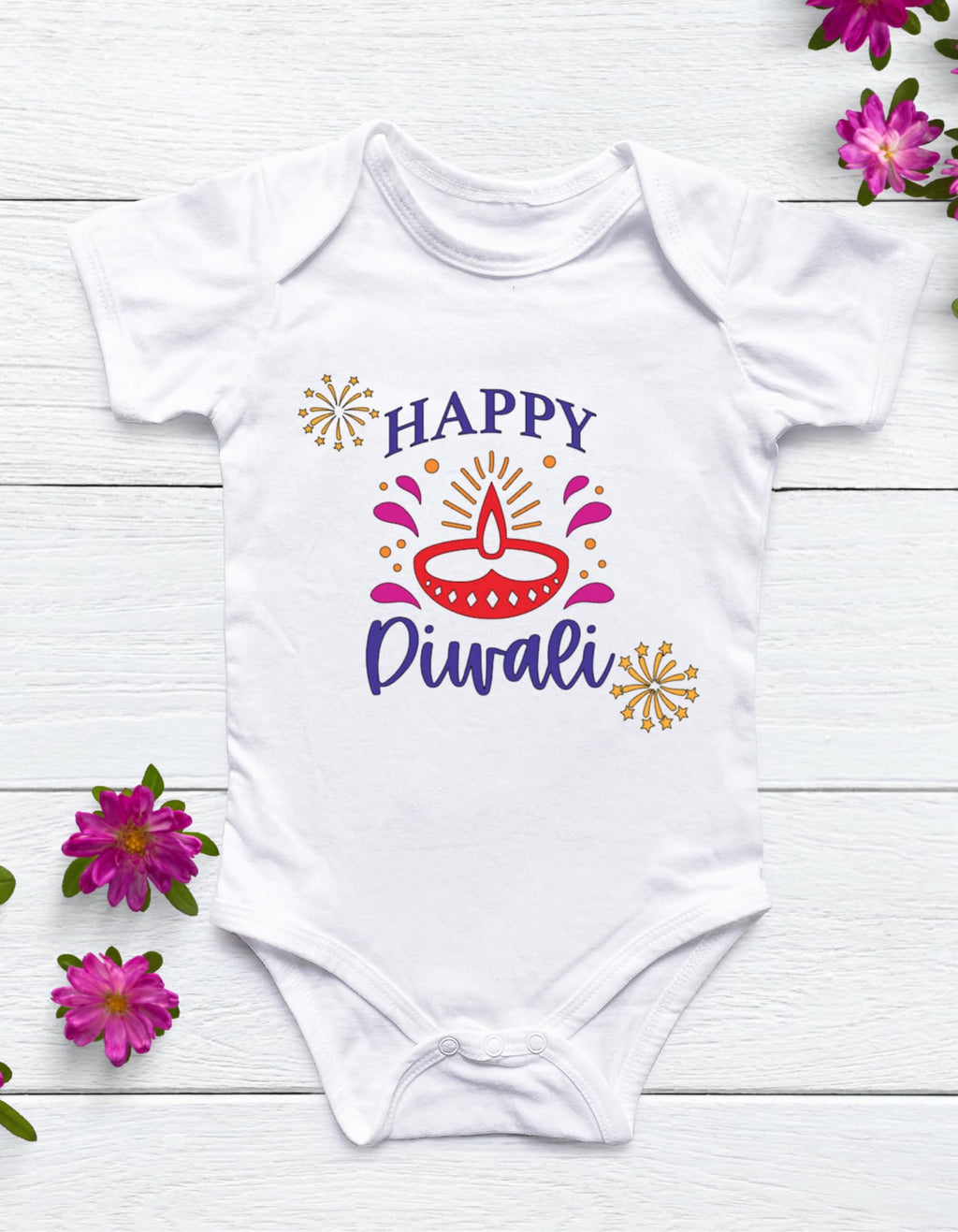 Customized Cute First Diwali Bodysuit. Customize with The Baby's Name and Year.
