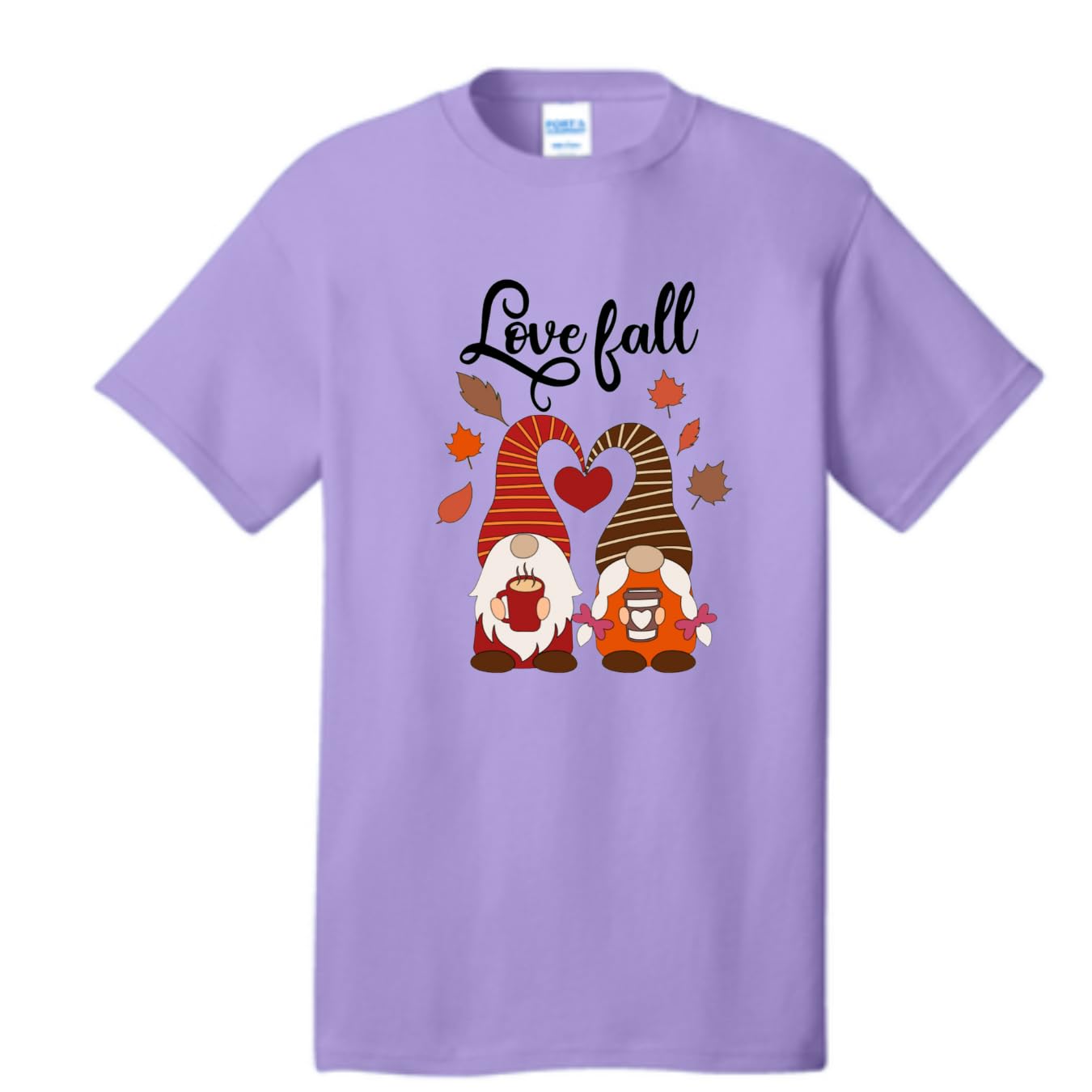 Lil Dreamers:Love Fall T-Shirt – Cute Gnome Coffee Lovers Autumn Graphic Tee | Unisex Fall Fashion Shirt for Coffee & Gnome Fans | Cozy Fall Vibes | Cotton tshirt
