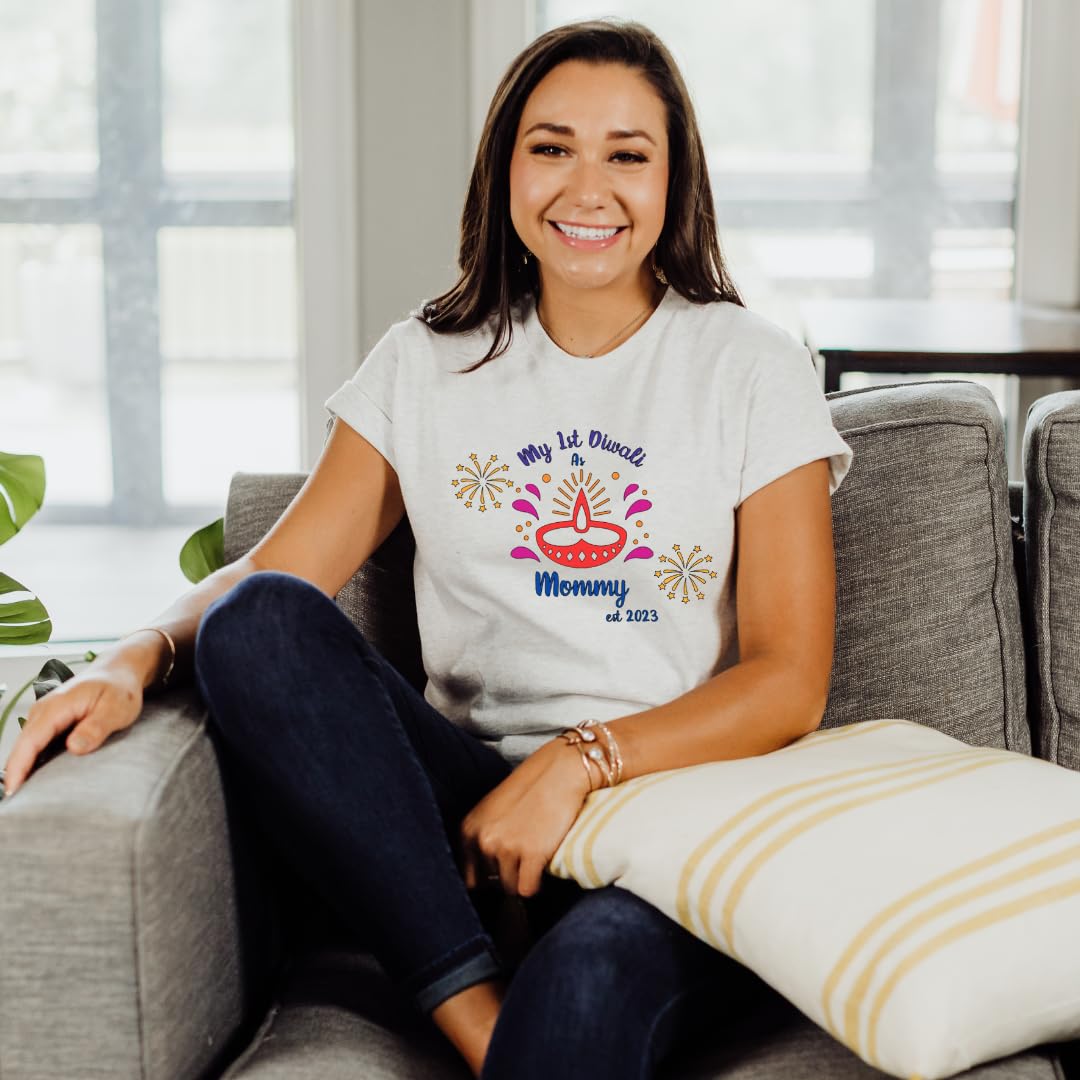 Personalized First Diwali T-Shirts for Parents, Mommy- Custom Family Celebration Apparel