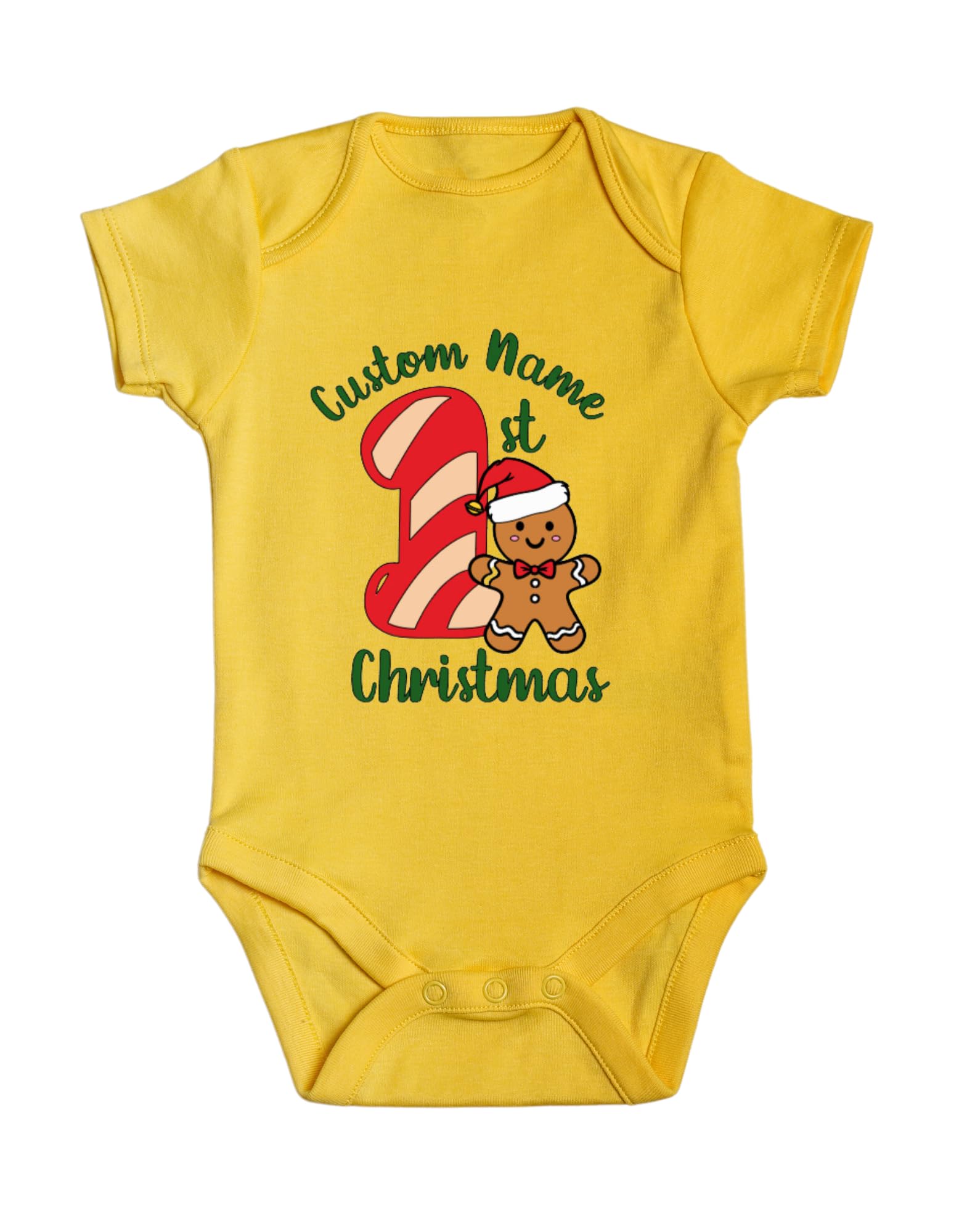 Lil Dreamers Gingerbread Joy: Customized first Christmas Onesie – Sweet Memories Begin Here!