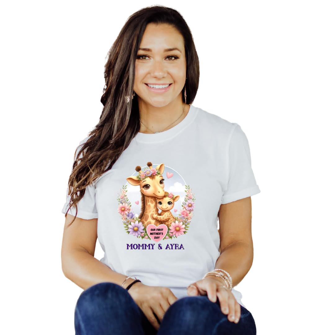 Lil Dreamers: Personalized Our First Mother's Day matching T-Shirt and bodysuit - Custom Mom and Baby Name Tee - First Time Mom Gift - Celebratory Mother's Day Matching Shirt