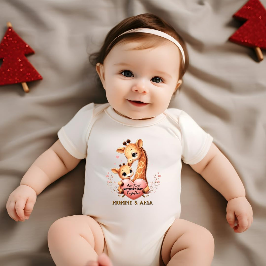 Lil Dreamers: Personalized Our First Mother's Day T-Shirt and Bodysuit - Custom Mom and Baby Name Tee - First Time Mom Gift - Celebratory Mother's Day Matching Shirt