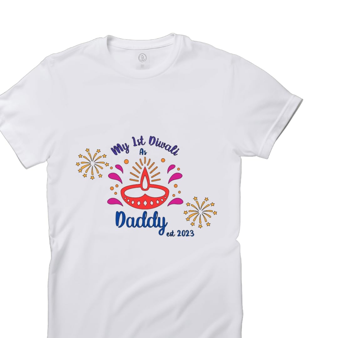 Personalized First Diwali T-Shirts for Parents, Daddy- Custom Family Celebration Apparel