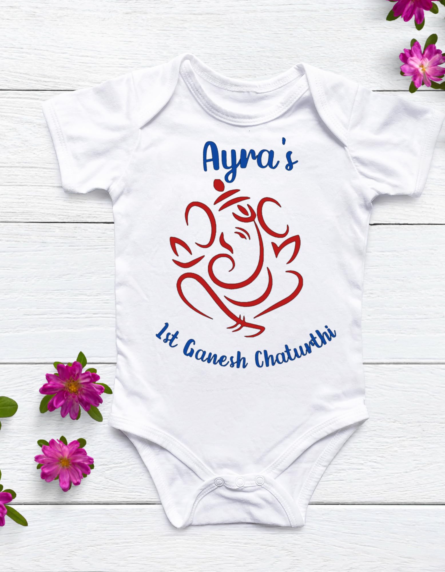 Lil Dreamers: Bal Ganesha - Ganesha Chaturthi| First Ganesh Chaturthi bodysuit, First Ganpati, Indian festival bodysuit, Cute Ganesha Outline