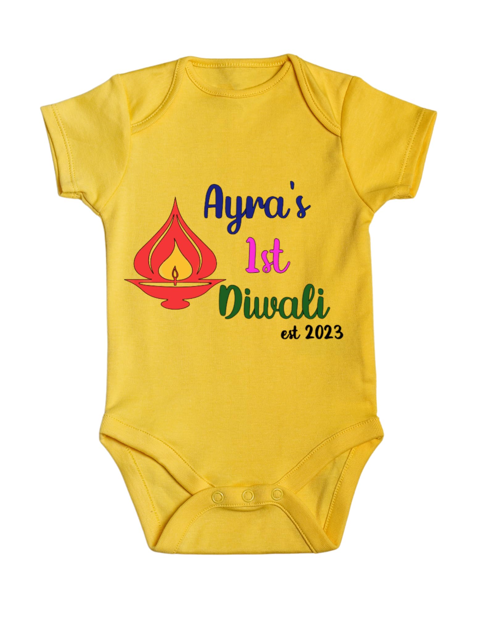 Illuminate Baby's First Diwali with Our 'Little Diya' Customized Onesie – A Radiant Celebration of New Beginnings!