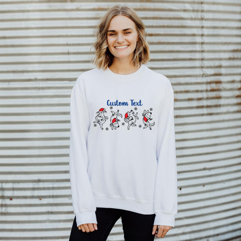 Lil Dreamers Canine Cheer: Merry Woofmas Dog-Styled Christmas Customized Sweatshirt – Snuggle Up in Holiday Hound Delight!