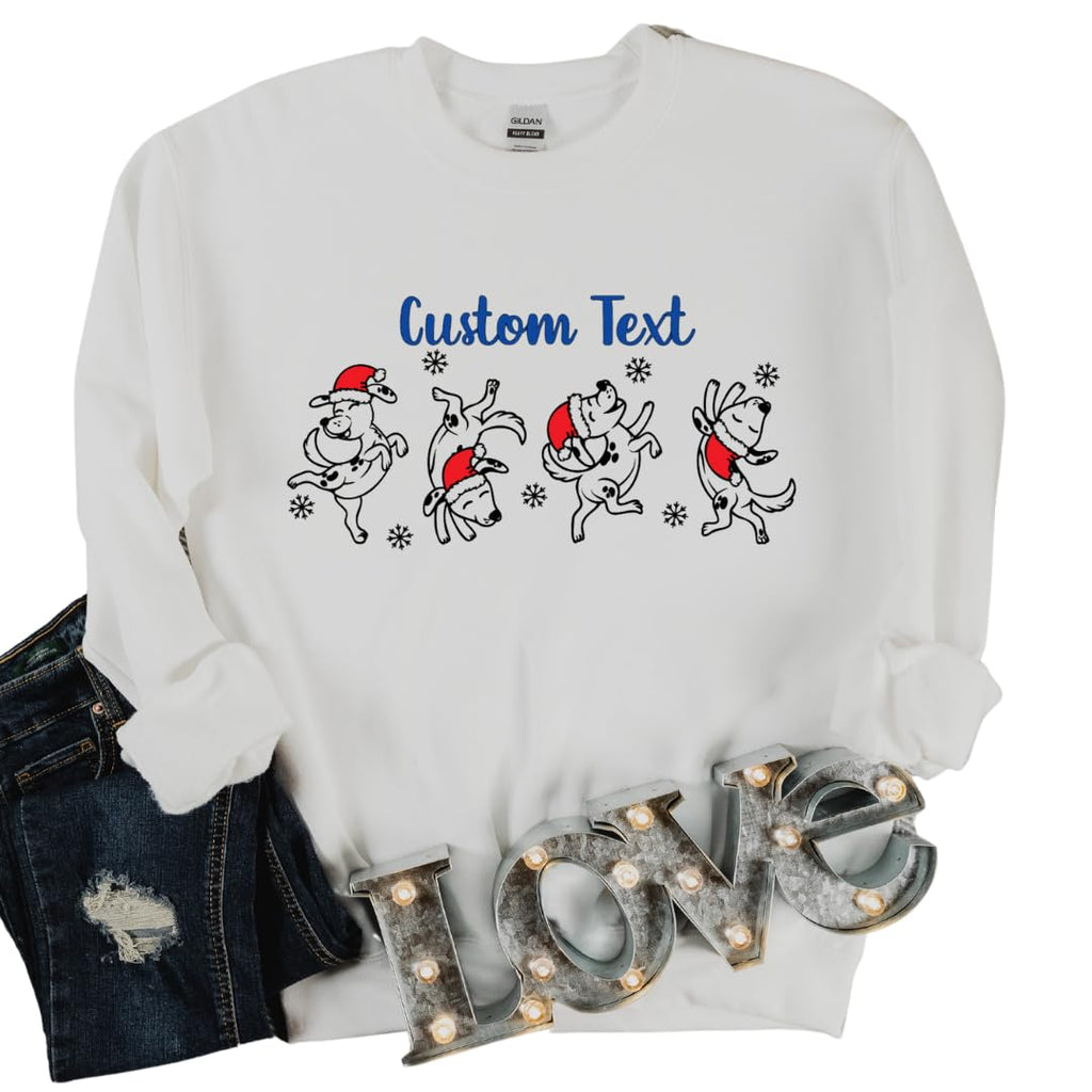 Lil Dreamers Canine Cheer: Merry Woofmas Dog-Styled Christmas Customized Sweatshirt – Snuggle Up in Holiday Hound Delight!