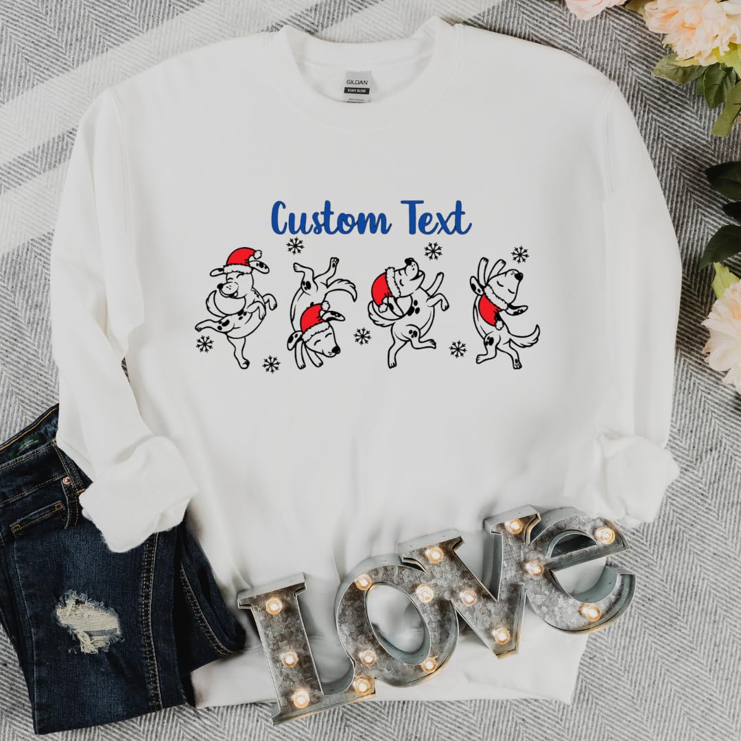 Lil Dreamers Canine Cheer: Merry Woofmas Dog-Styled Christmas Customized Sweatshirt – Snuggle Up in Holiday Hound Delight!