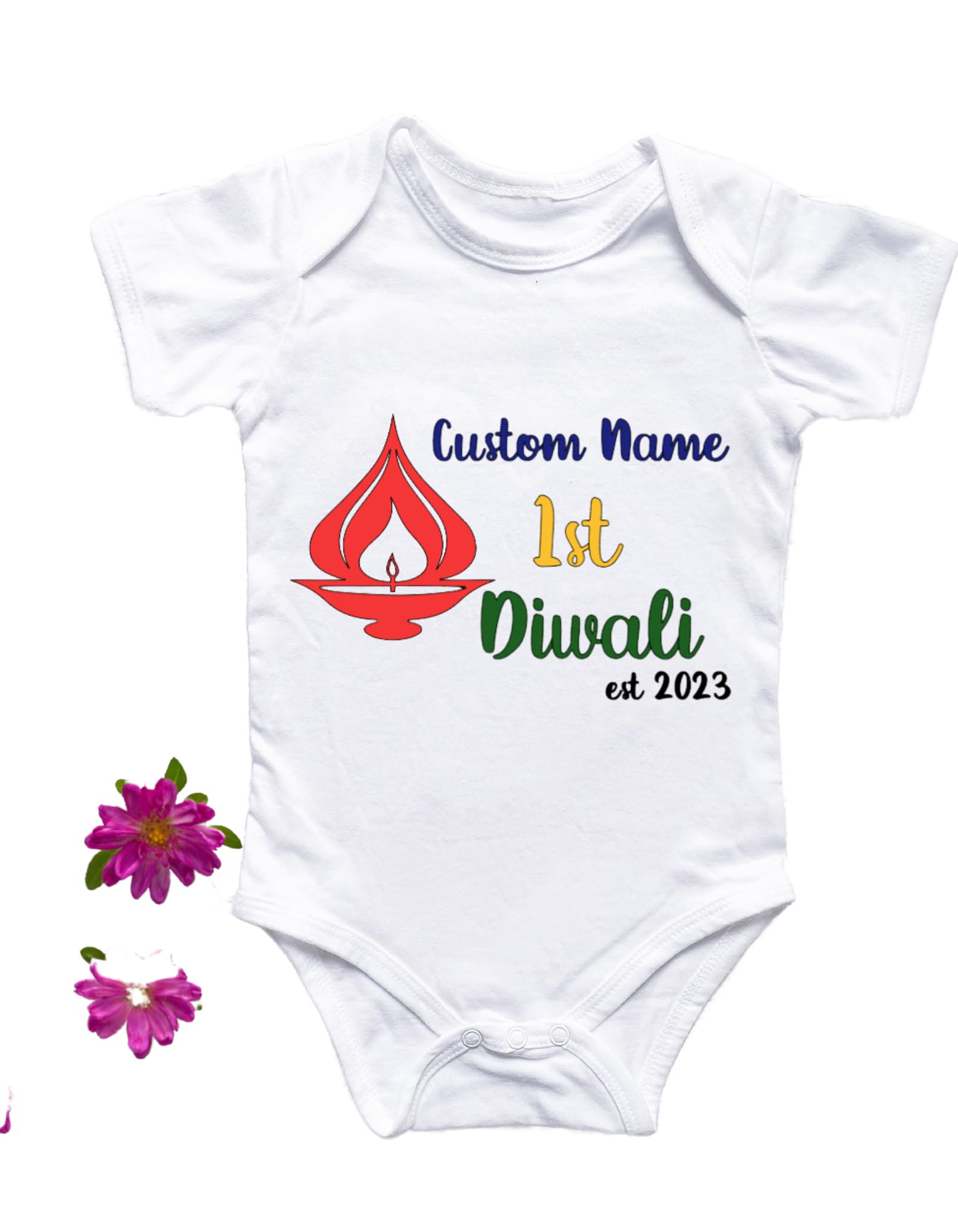 Illuminate Baby's First Diwali with Our 'Little Diya' Customized Onesie – A Radiant Celebration of New Beginnings!
